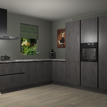 Betoon Antraciet greeploze keuken Laos 81873