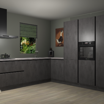 Betoon Antraciet greeploze keuken Laos 81879