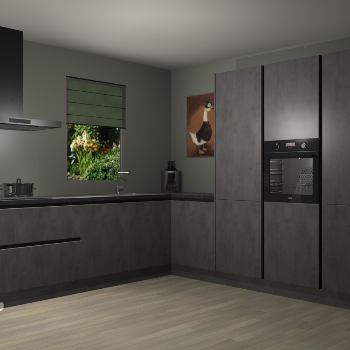 Betoon Antraciet greeploze keuken Laos 81885