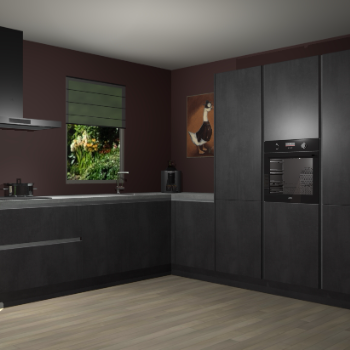 Beton Zwarte greeploze keuken Laos 81961