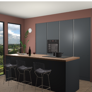 Onyxgrijs greeploze keuken Rusiec 62023