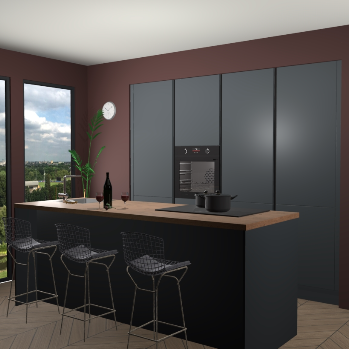 Onyxgrijs greeploze keuken Rusiec 62026