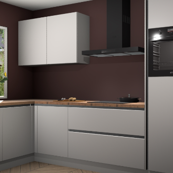 Zijdegrijze greeploze keuken Limonos 81683