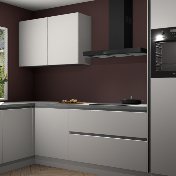 Zijdegrijze greeploze keuken Limonos 81695