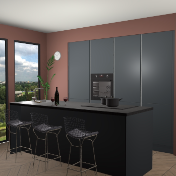 Onyxgrijs greeploze keuken Rusiec 62263