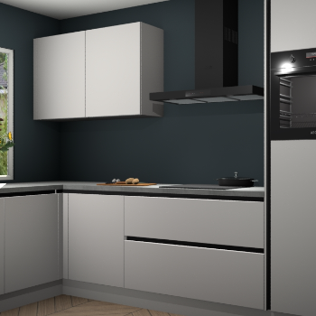 Zijdegrijze greeploze keuken Limonos 81698