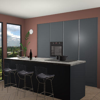 Onyxgrijs greeploze keuken Rusiec 62270