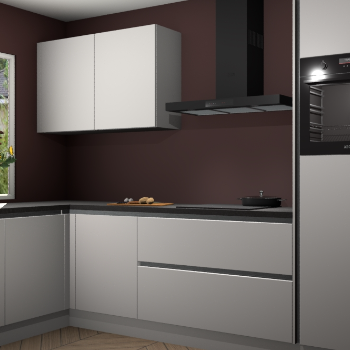 Zijdegrijze greeploze keuken Limonos 81707