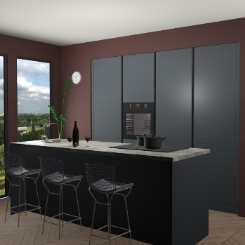 Onyxgrijs greeploze keuken Rusiec 62273