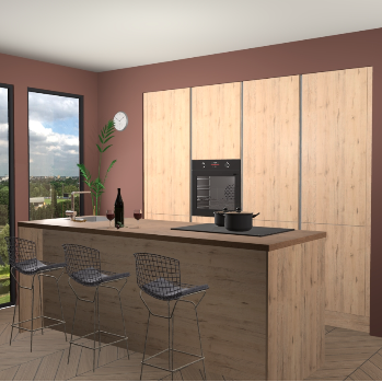 madera natuur greeploze keuken Rusiec 62731