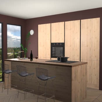 madera natuur greeploze keuken Rusiec 62737