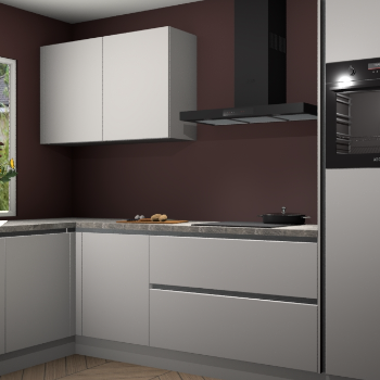 Zijdegrijze greeploze keuken Limonos 81719