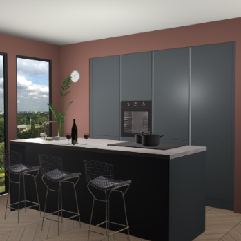 Onyxgrijs greeploze keuken Rusiec 62276