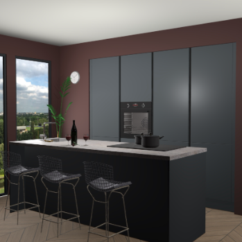 Onyxgrijs greeploze keuken Rusiec 62279