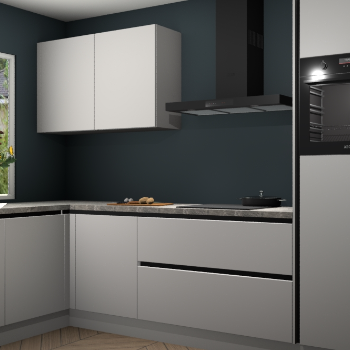 Zijdegrijze greeploze keuken Limonos 81722