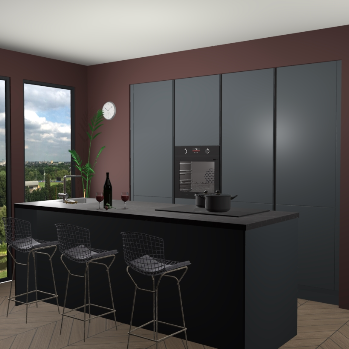 Onyxgrijs greeploze keuken Rusiec 62285