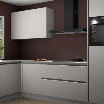 Zijdegrijze greeploze keuken Limonos 81726