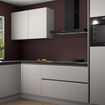 Zijdegrijze greeploze keuken Limonos 81740