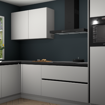 Zijdegrijze greeploze keuken Limonos 81748