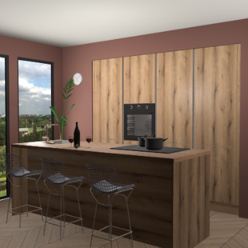 Goud Eiken greeploze keuken Rusiec 63762