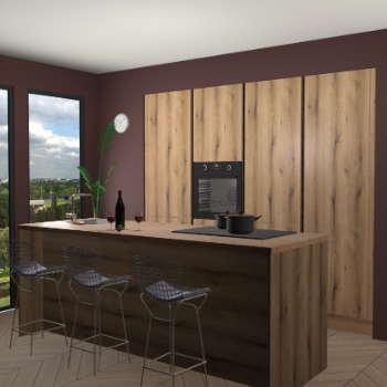 Goud Eiken greeploze keuken Rusiec 63765