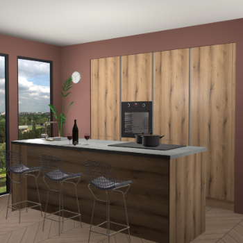 Goud Eiken greeploze keuken Rusiec 63774