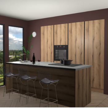 Goud Eiken greeploze keuken Rusiec 63777