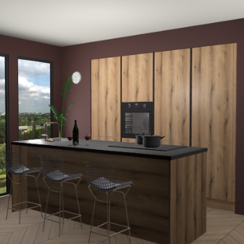 Goud Eiken greeploze keuken Rusiec 63783