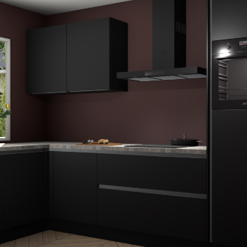 Zwarte greeploze keuken Limonos 82000