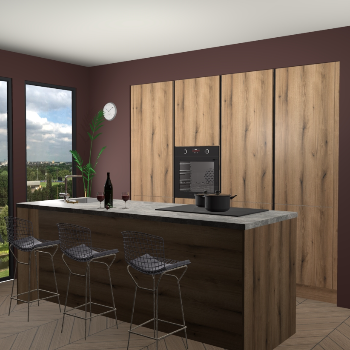 Goud Eiken greeploze keuken Rusiec 63789