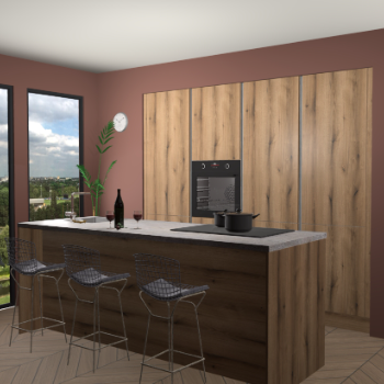 Goud Eiken greeploze keuken Rusiec 63792