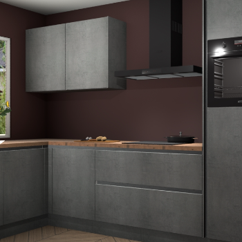 Beton parelgrijs greeploze keuken Limonos 82128