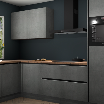 Beton parelgrijs greeploze keuken Limonos 82131