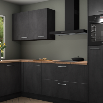 Beton zwarte keuken Limonos 82302