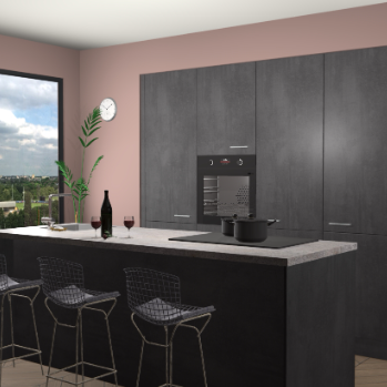 Beton Zwarte keuken Rusiec 70801