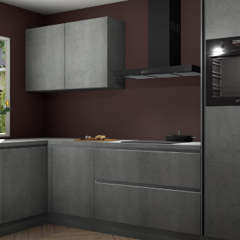 Beton parelgrijs greeploze keuken Limonos 82143