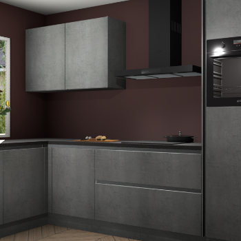 Beton parelgrijs greeploze keuken Limonos 82157