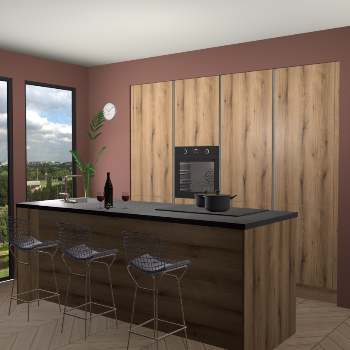 Goud Eiken greeploze keuken Rusiec 63742