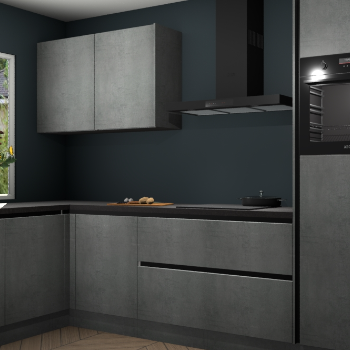 Beton parelgrijs greeploze keuken Limonos 82160