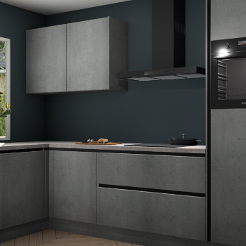 Beton parelgrijs greeploze keuken Limonos 82194