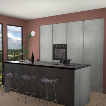 Beton parelgrijs greeploze keuken Rusiec 71400