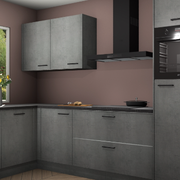 Beton parelgrijs keuken Limonos 82205