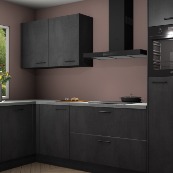 Beton zwarte keuken Limonos 82318