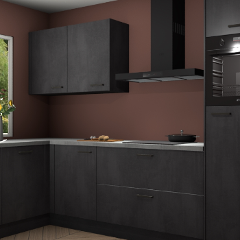 Beton zwarte keuken Limonos 82319