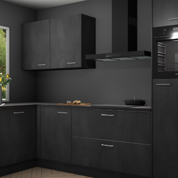 Beton zwarte keuken Limonos 82327