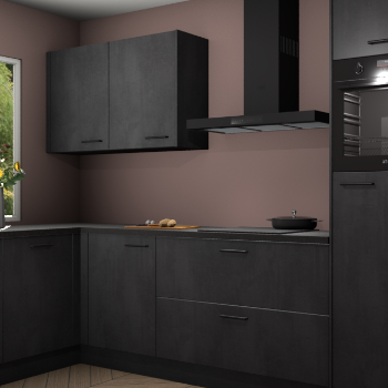 Beton zwarte keuken Limonos 82329