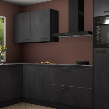 Beton zwarte keuken Limonos 82330