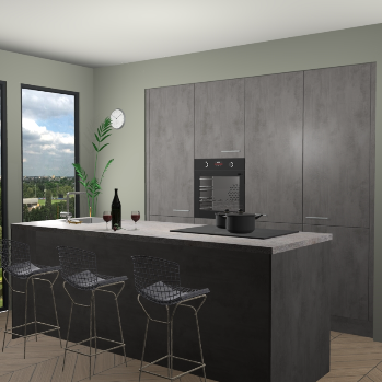 Beton Antraciet keuken Rusiec 70876