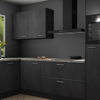 Beton zwarte keuken Limonos 82347