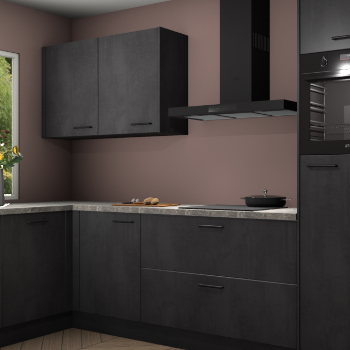 Beton zwarte keuken Limonos 82349